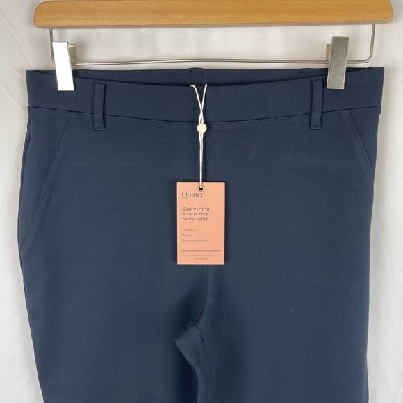 Quince Women's Ultra-Stretch Ponte Straight Leg Pant 30" Inseam Navy Blue Size S - Picture 2 of 9
